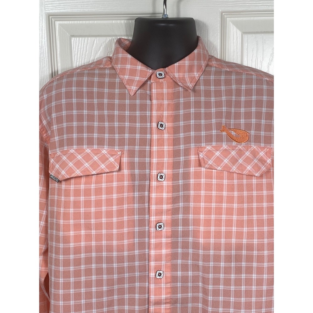 Mojo Sportswear Plaid Fishing Shirt Long Sleeve‎ Button Up Casual Medium - Picture 5 of 7